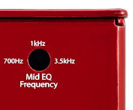 Ecstasy Red Mini背面にあるミッドレンジ調整用のトリムポット