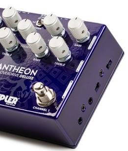 Wampler Pedals Pantheon Deluxe DUAL OVERDRIVE側面にあるGAINレベル・VOICINGスイッチ（Ch1用）とMIDI