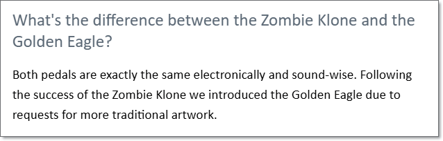 Golden Eagleと、Zombie Kloneの違いは何ですか?（公式サイトより引用）