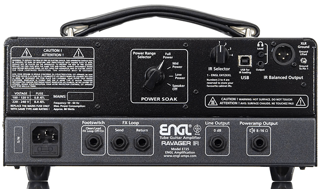 ENGL RAVAGER IRのバックパネル