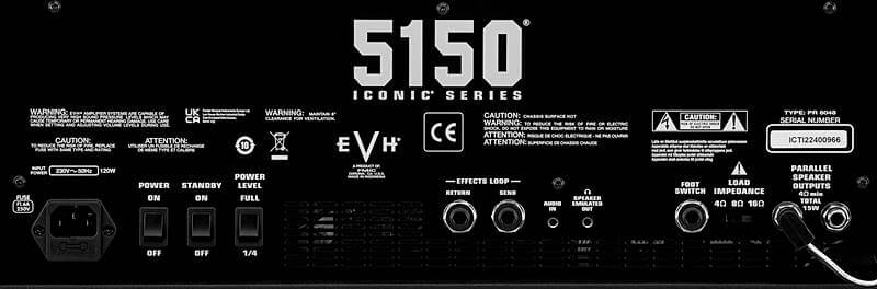 EVH 5150 ICONIC SERIES 15W 1X10 COMBOのバックパネル