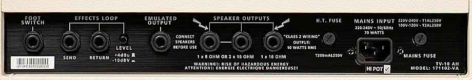 TV-10のバックパネル